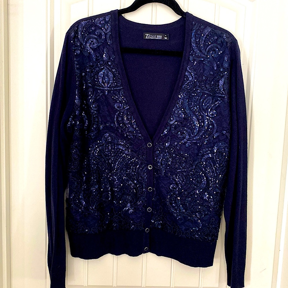 Navy Sequin Sweater